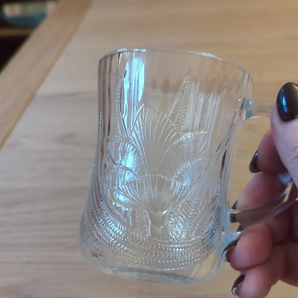 Arcoroc Canterbury Crocus Clear Glass Mugs Set Of 4 10oz EUC - Picture 8 of 14